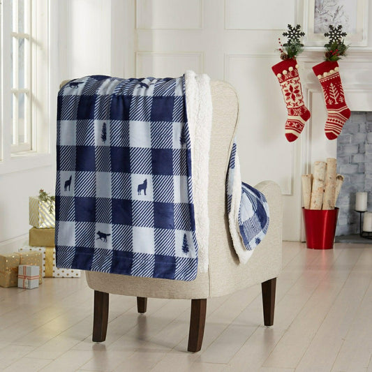 Plow & Hearth Sherpa Throw Blanket - Hudson Collection