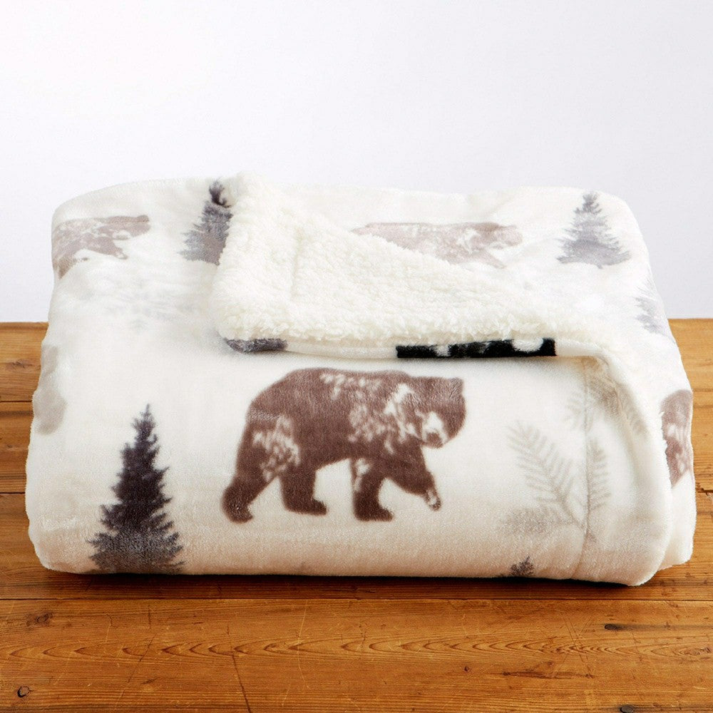 Plow & Hearth Sherpa Throw Blanket - Hudson Collection