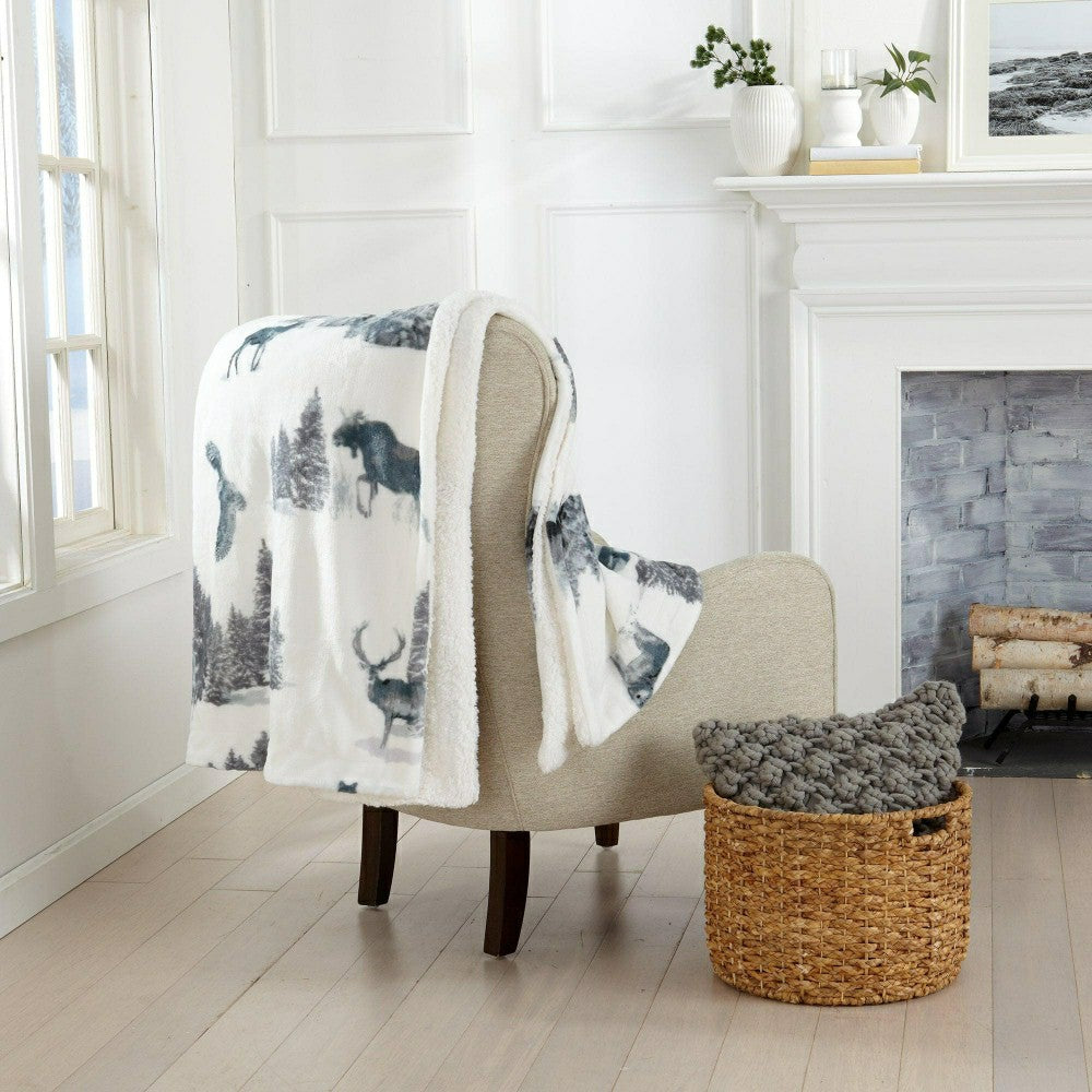 Plow & Hearth Sherpa Throw Blanket - Hudson Collection
