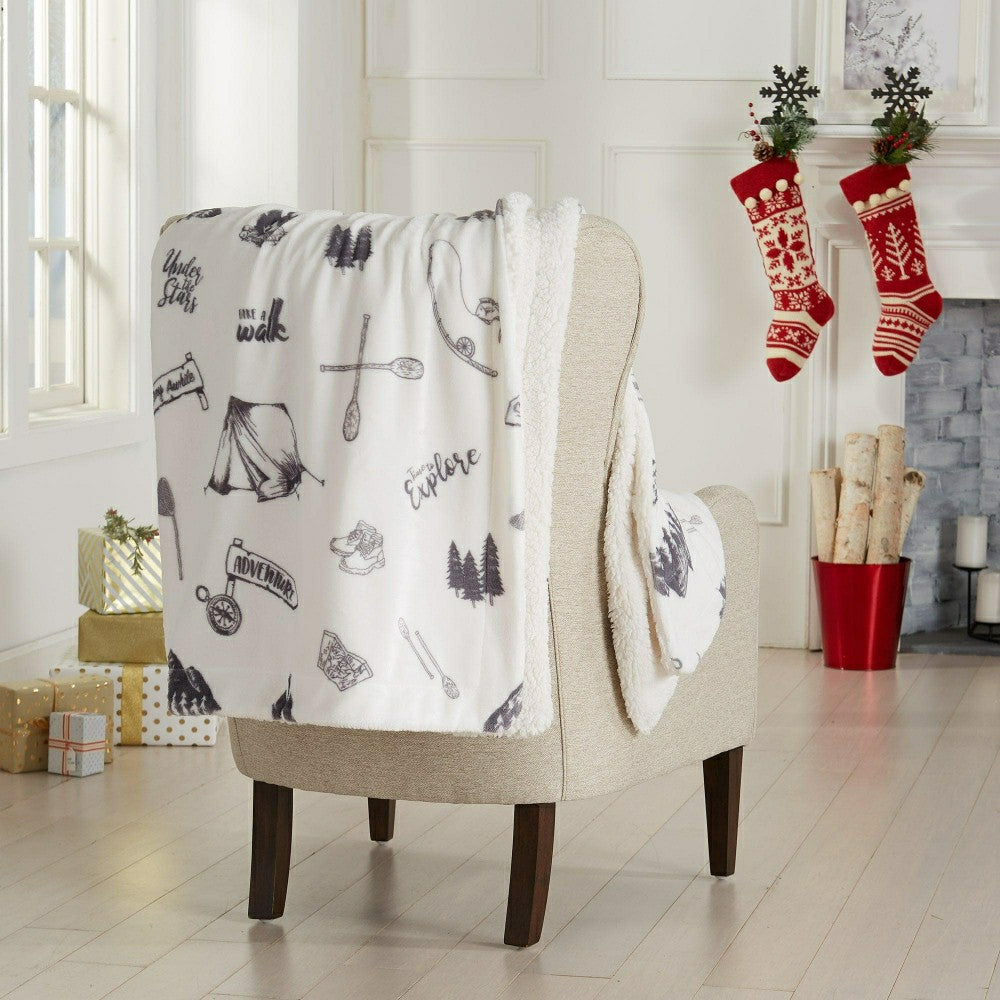 Plow & Hearth Sherpa Throw Blanket - Hudson Collection
