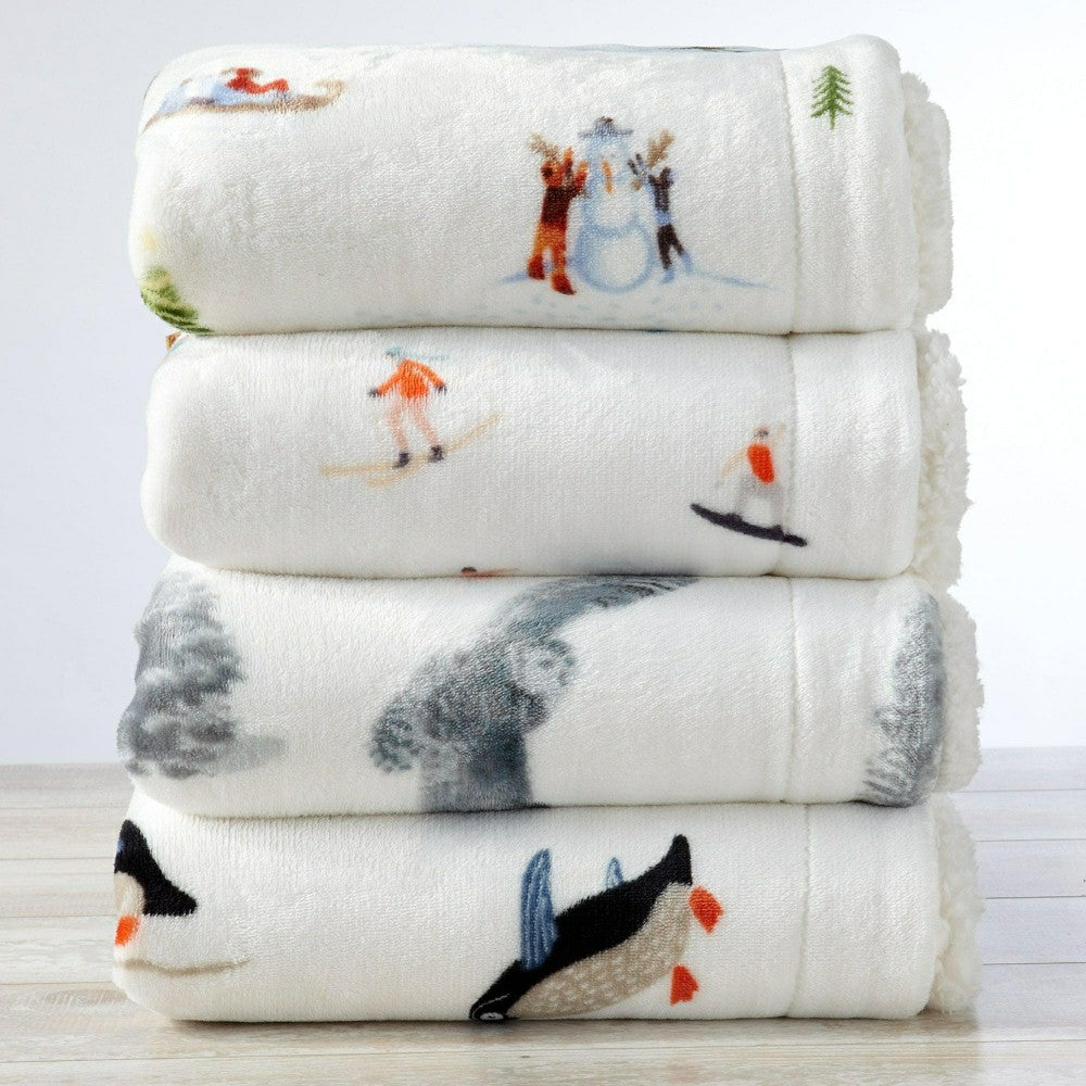 Plow & Hearth Sherpa Throw Blanket - Hudson Collection