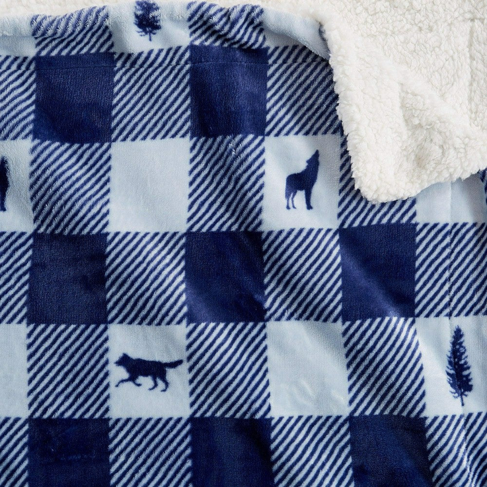 Plow & Hearth Sherpa Throw Blanket - Hudson Collection