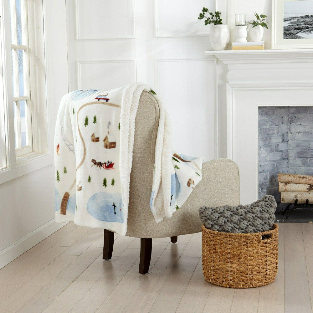 Plow & Hearth Sherpa Throw Blanket - Hudson Collection
