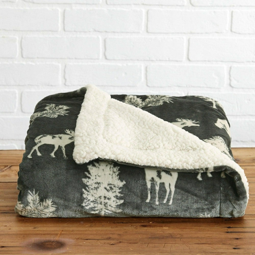 Plow & Hearth Sherpa Throw Blanket - Hudson Collection