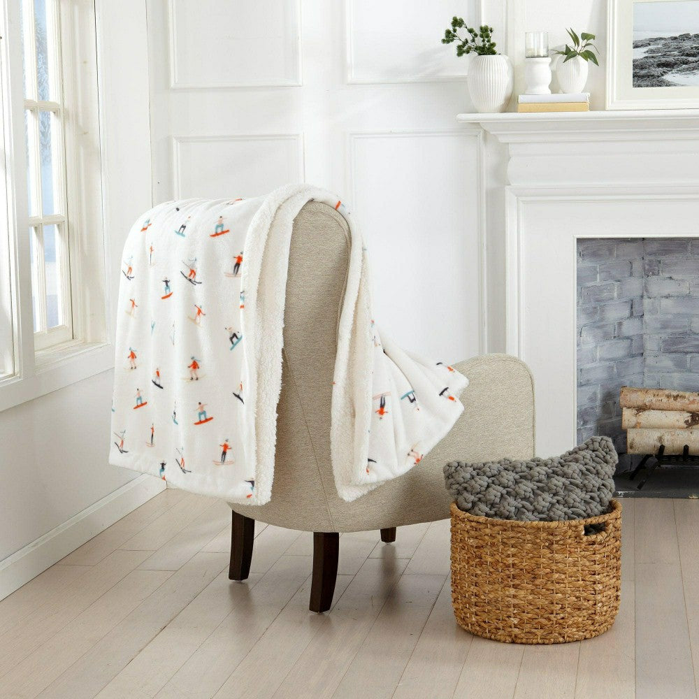 Plow & Hearth Sherpa Throw Blanket - Hudson Collection