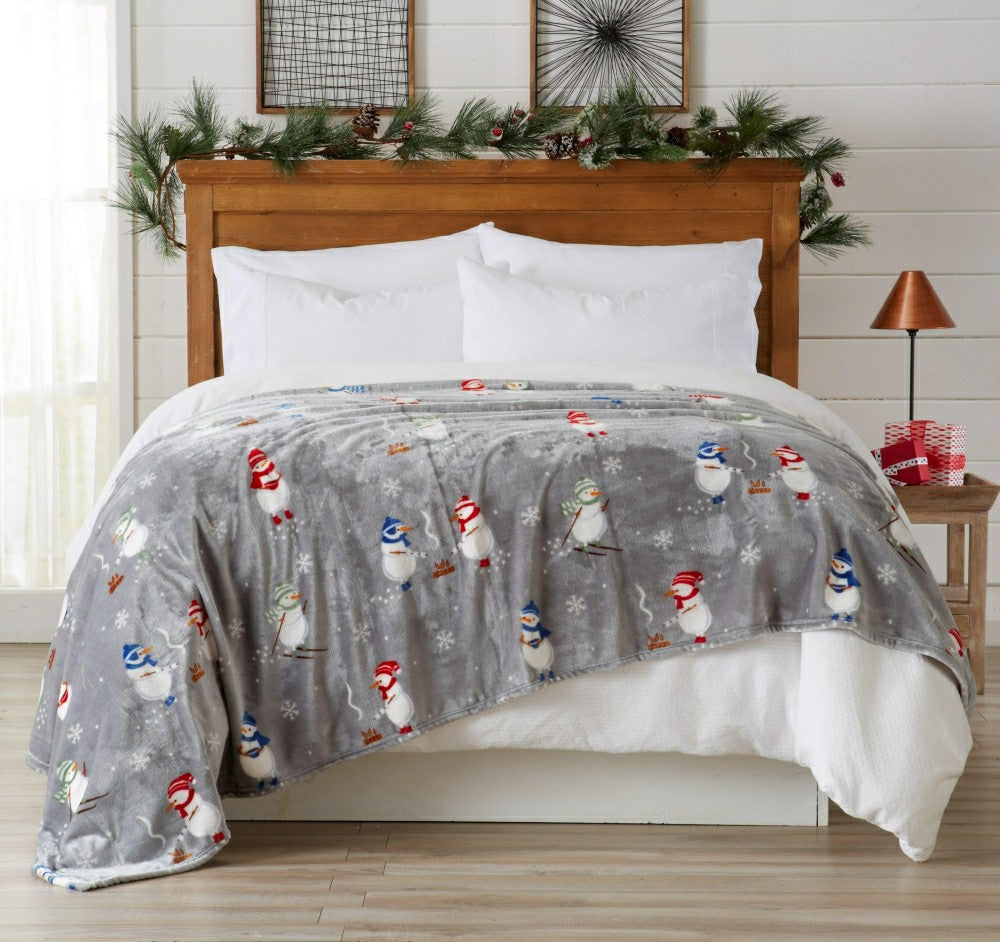 Plow & Hearth Velvet Throw Blanket - Pearl Collection