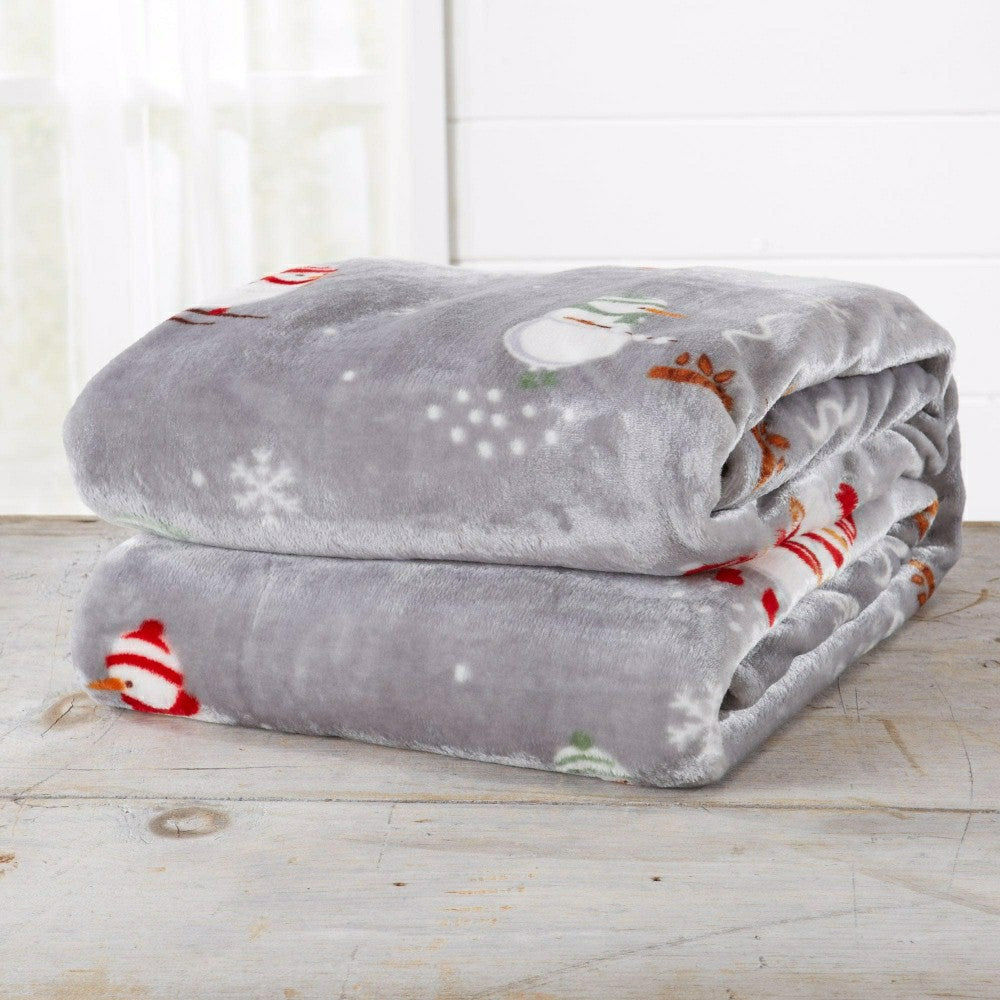 Plow & Hearth Velvet Throw Blanket - Pearl Collection