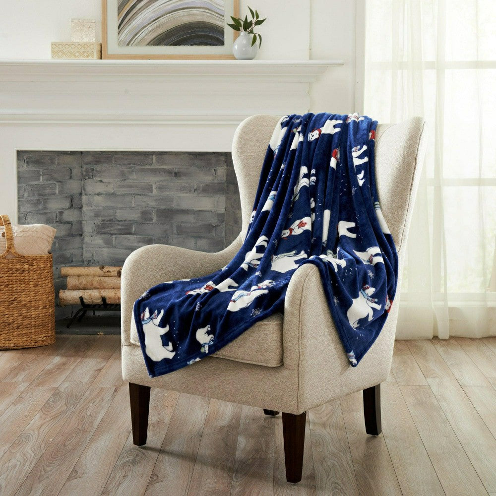 Plow & Hearth Velvet Throw Blanket - Pearl Collection