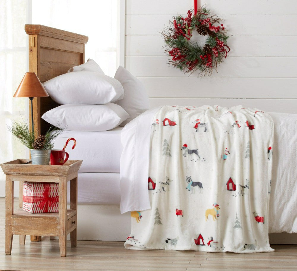 Plow & Hearth Velvet Throw Blanket - Pearl Collection