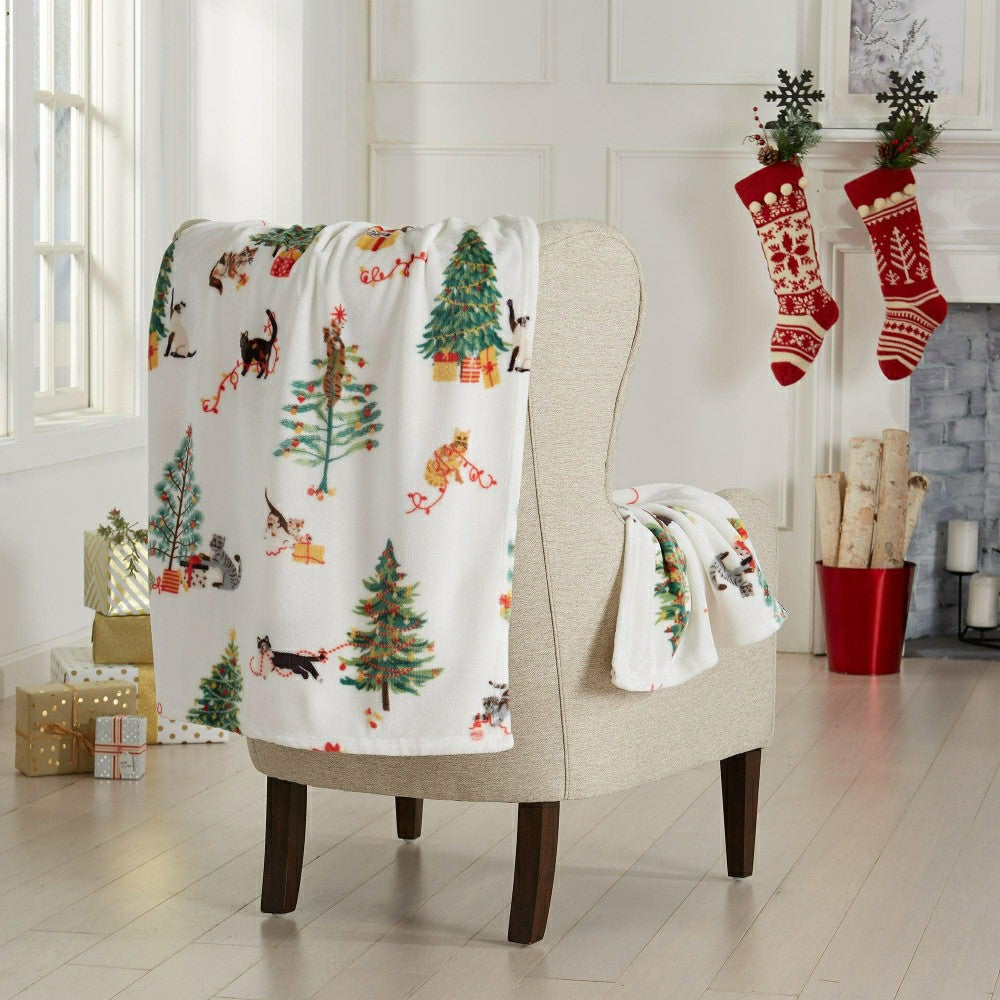 Plow & Hearth Velvet Throw Blanket - Pearl Collection