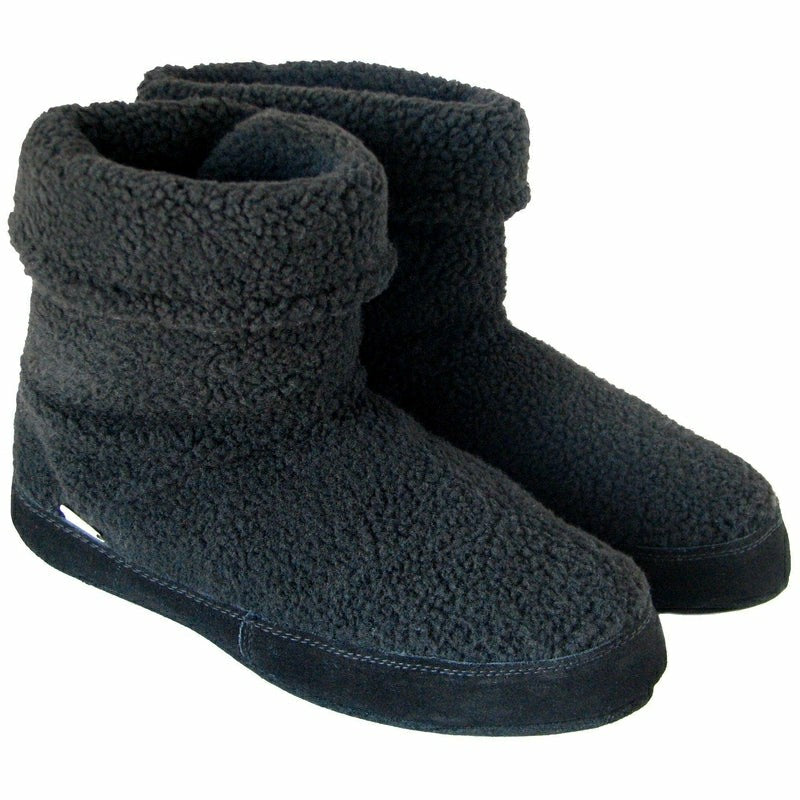 Plow & Hearth Polar Feet Men's Snugs - Black Berber