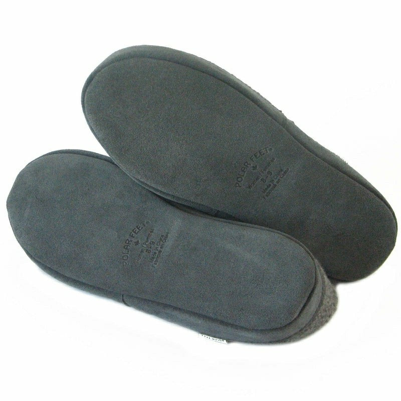 Plow & Hearth Polar Feet Women's Snugs - Grey Berber