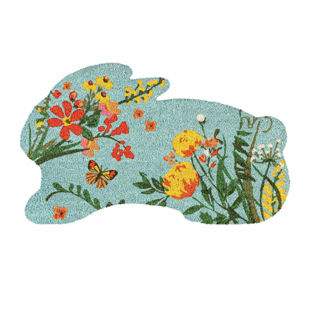 Plow & Hearth Hop Into Spring Floral Shaped Coir Mat