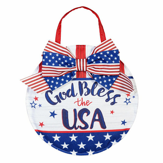 Plow & Hearth Bless The USA Bow Door Decor