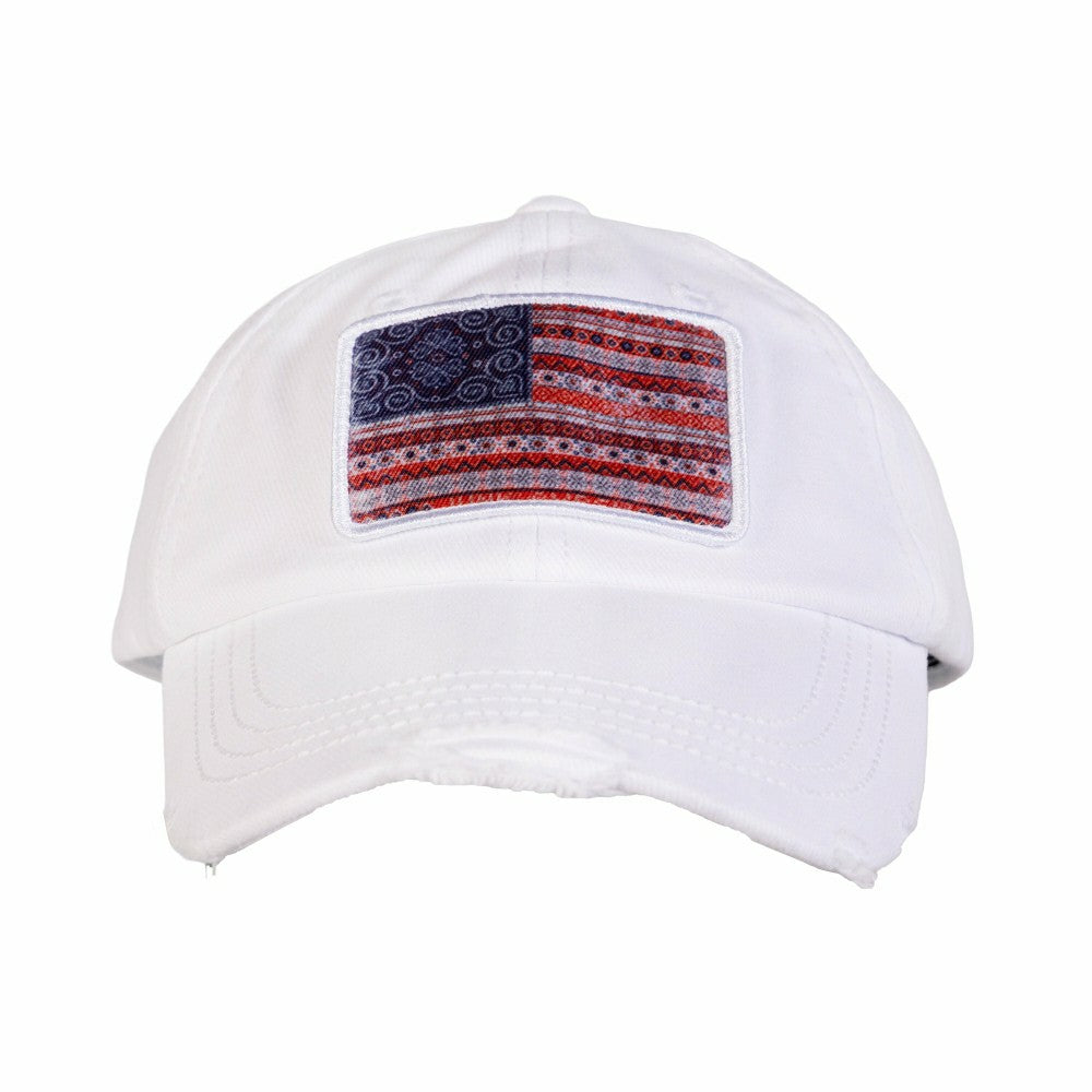 Plow & Hearth Americana BOHO by JG, Flag Hat
