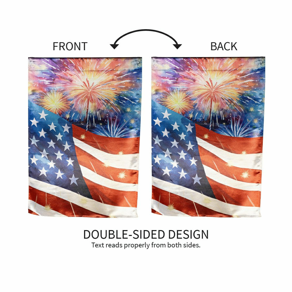 Plow & Hearth American Classic Fireworks Lustre House Flag