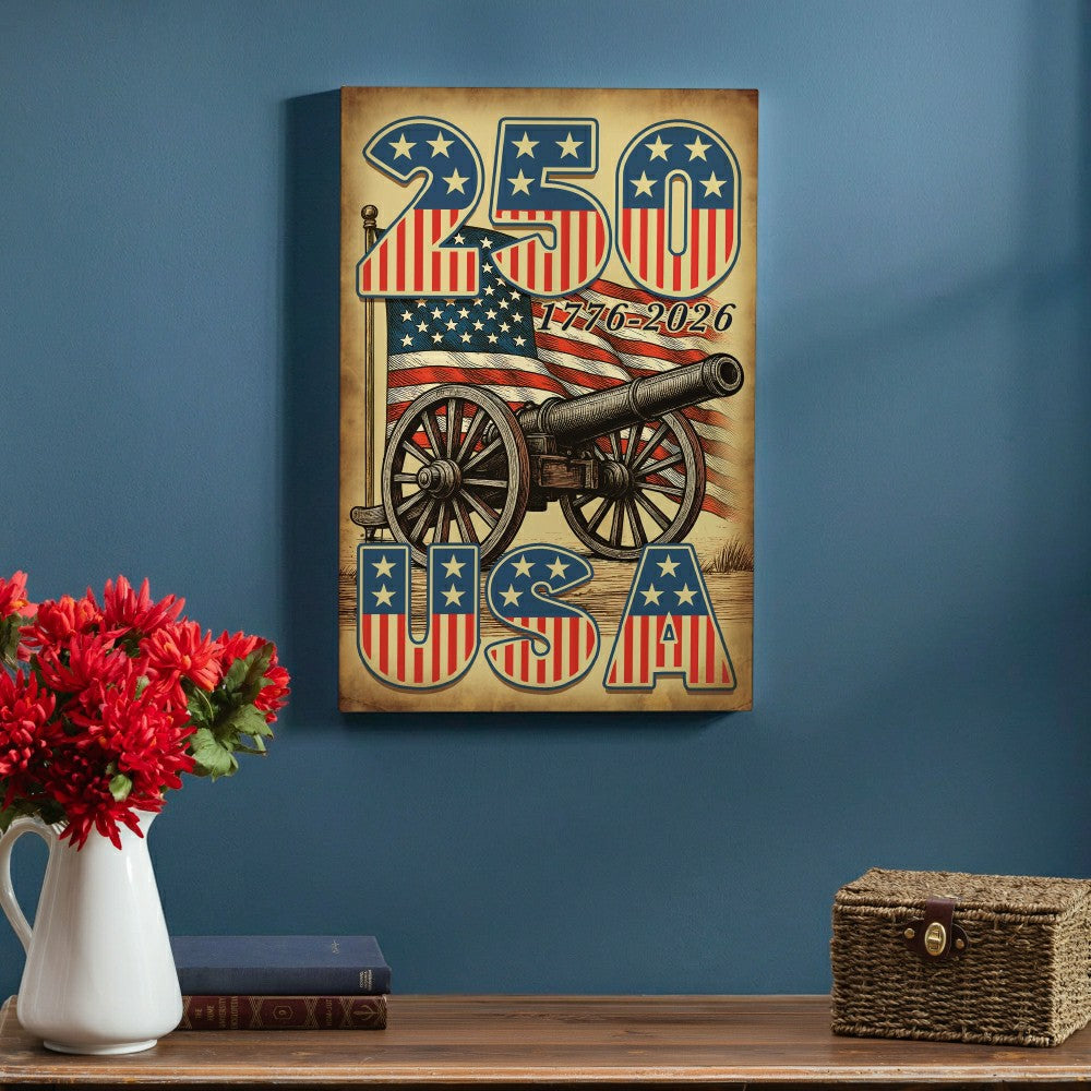 Plow & Hearth Red White & Bloom Indoor Wood Wall Décor, 250USA, 24"x16"