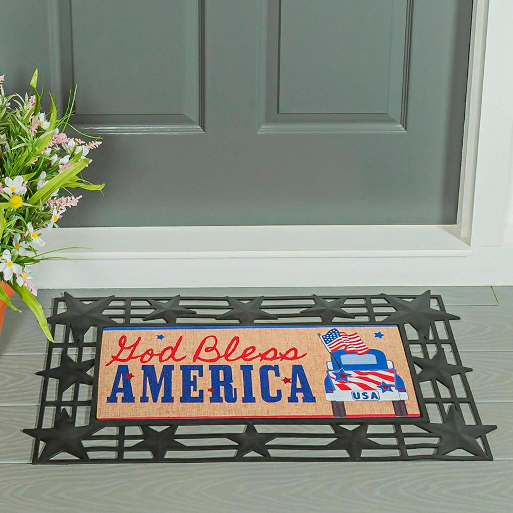 Plow & Hearth Patriotic Door Decor and Sassafras Mat Set