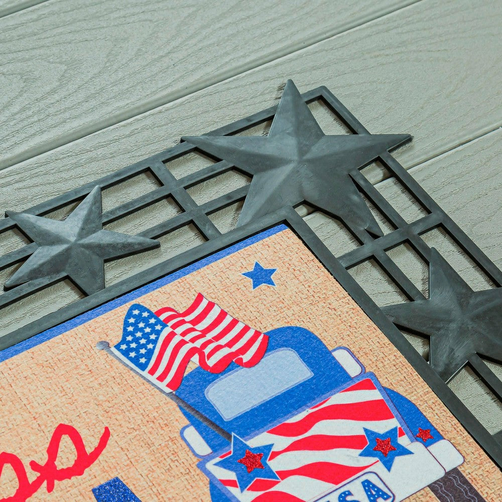 Plow & Hearth Patriotic Door Decor and Sassafras Mat Set