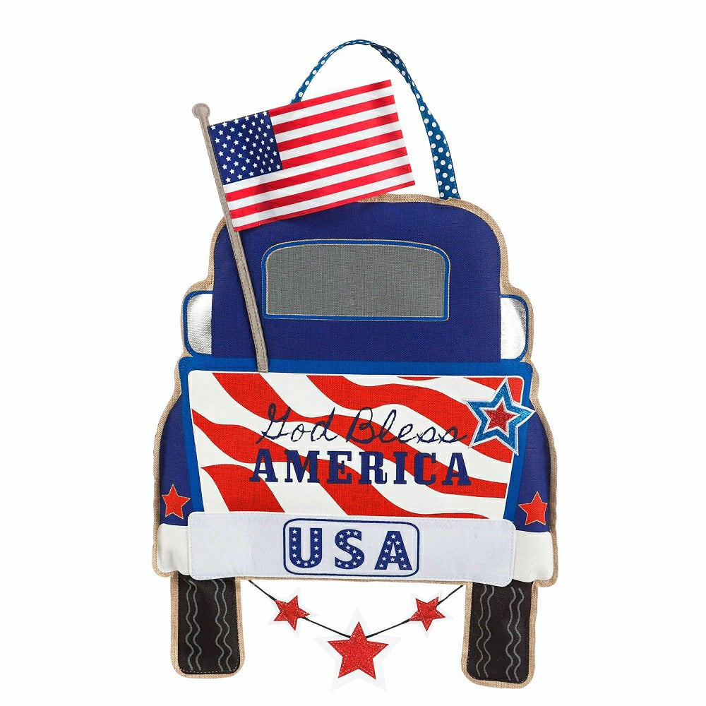Plow & Hearth Patriotic Door Decor and Sassafras Mat Set