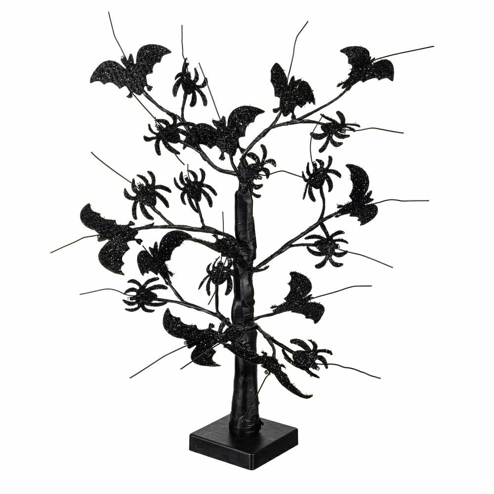 Plow & Hearth Bat and Spider Tree LED Table Décor, 20"H
