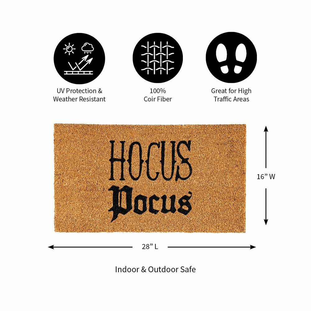 Plow & Hearth Halloween Greeting Coir Mat, Hocus Pocus