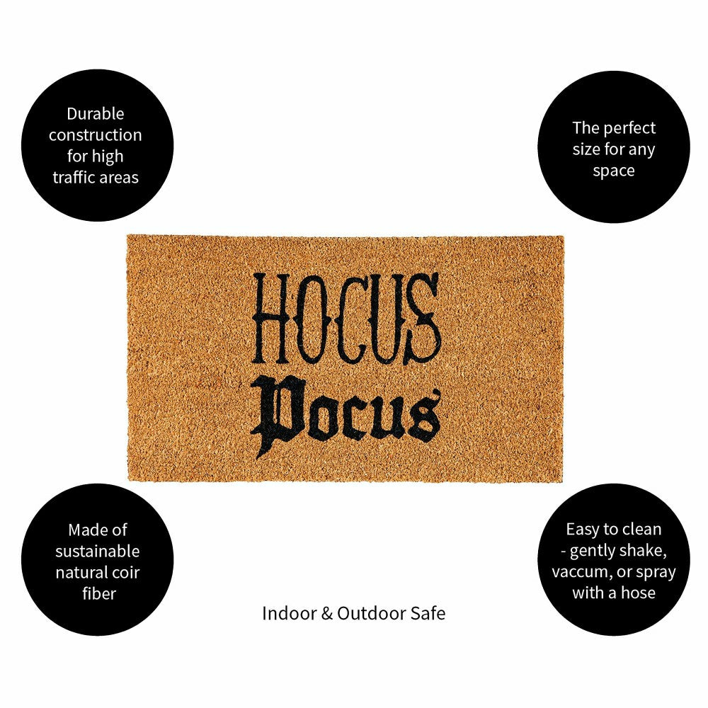 Plow & Hearth Halloween Greeting Coir Mat, Hocus Pocus