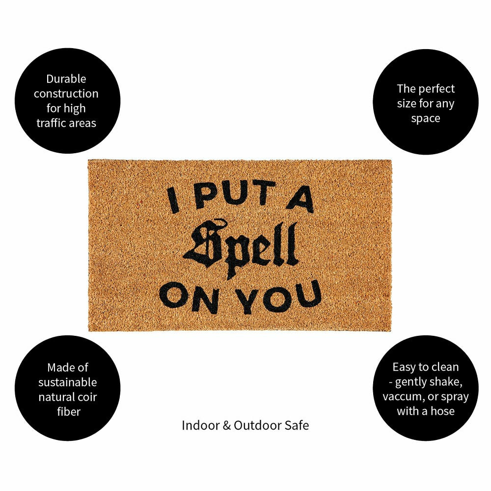 Plow & Hearth Halloween Greeting Coir Mat, I Put a Spell on You