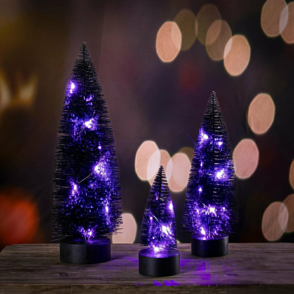 Plow & Hearth LED Bottle Brush Tree Set