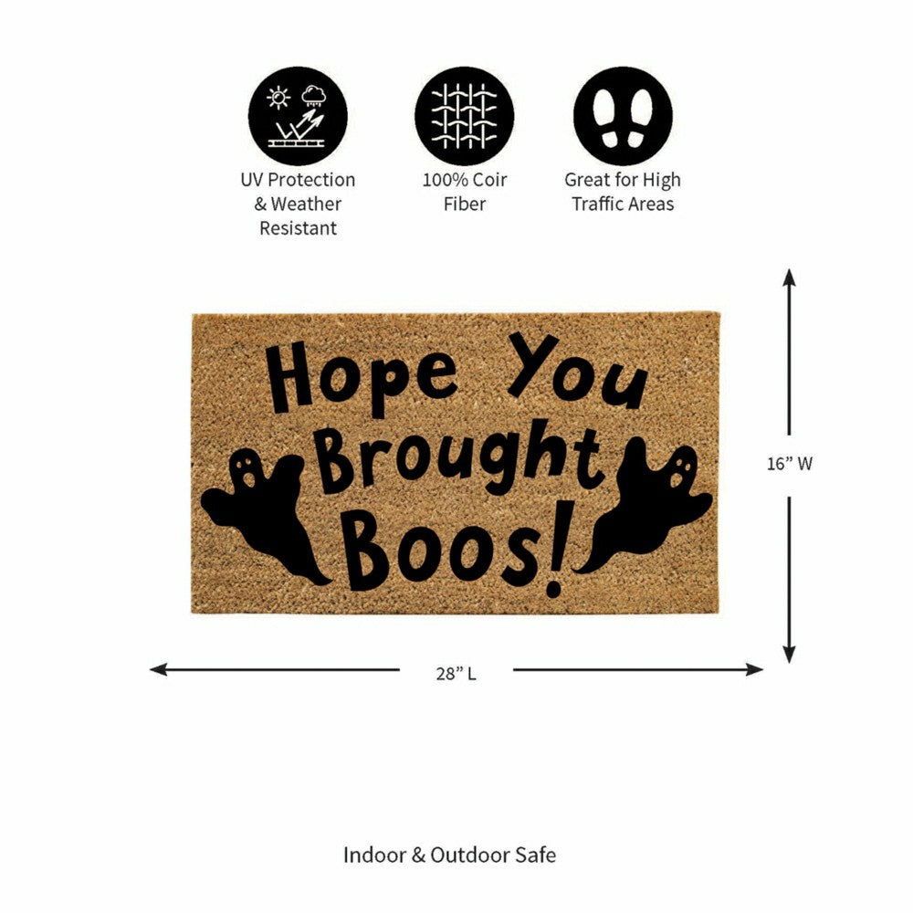 Plow & Hearth Hope You Brought Boos! Coir Doormat, 28"x16"