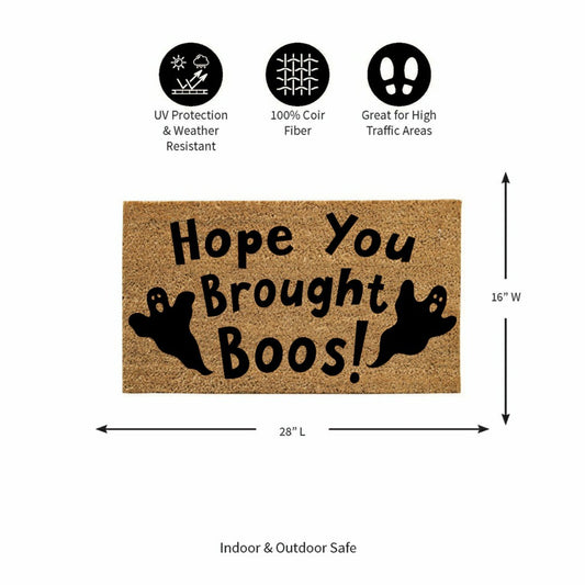 Plow & Hearth Hope You Brought Boos! Coir Doormat, 28"x16"