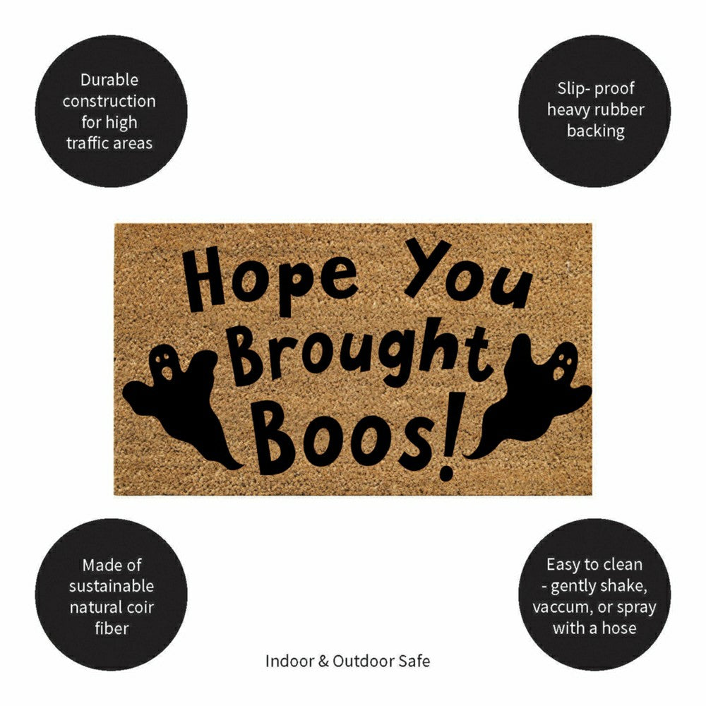 Plow & Hearth Hope You Brought Boos! Coir Doormat, 28"x16"