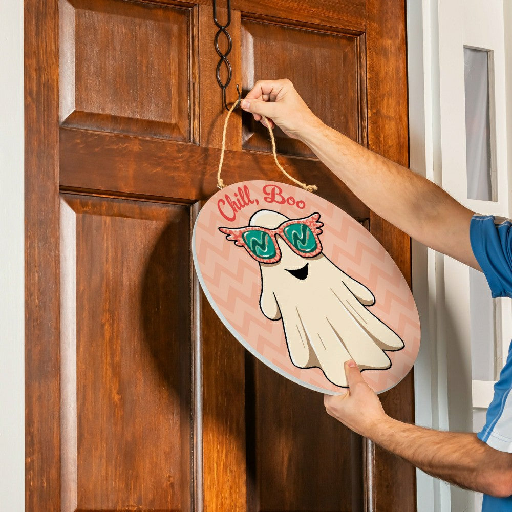 Plow & Hearth Summerween Chill Boo, 18" Door Décor