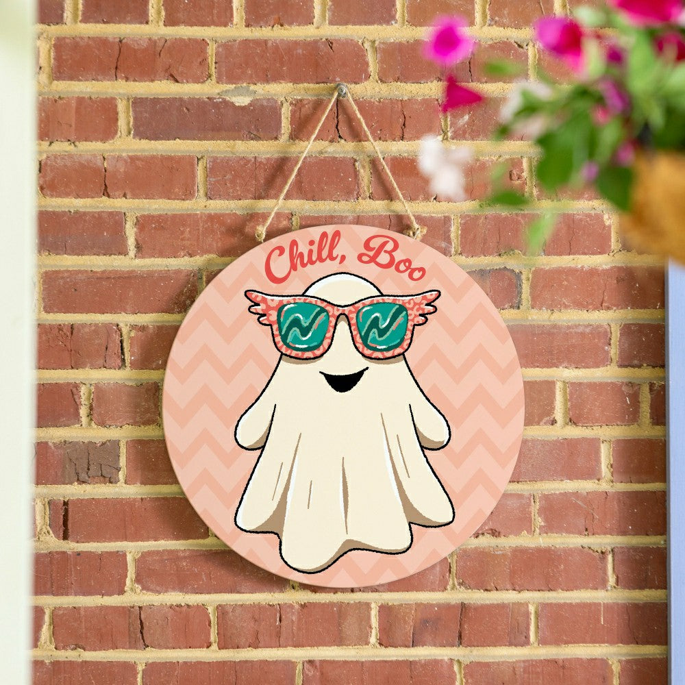 Plow & Hearth Summerween Chill Boo, 18" Door Décor