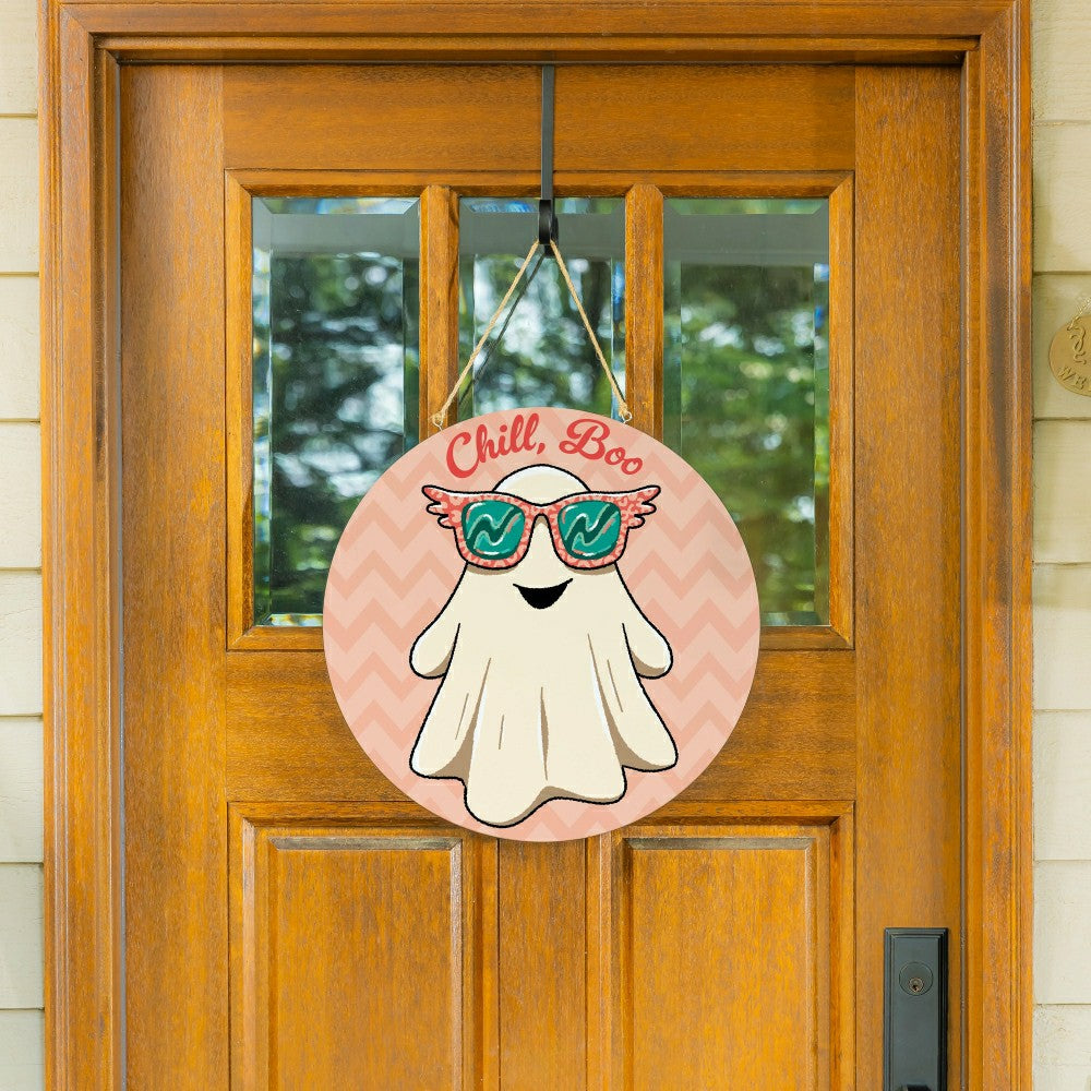 Plow & Hearth Summerween Chill Boo, 18" Door Décor
