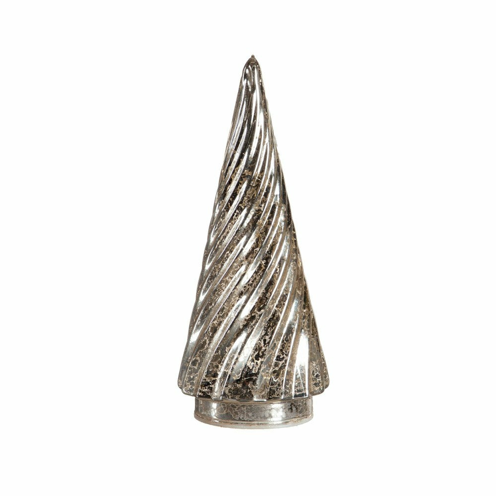 Plow & Hearth Glimmering Glass LED Holiday Trees, Set of 5