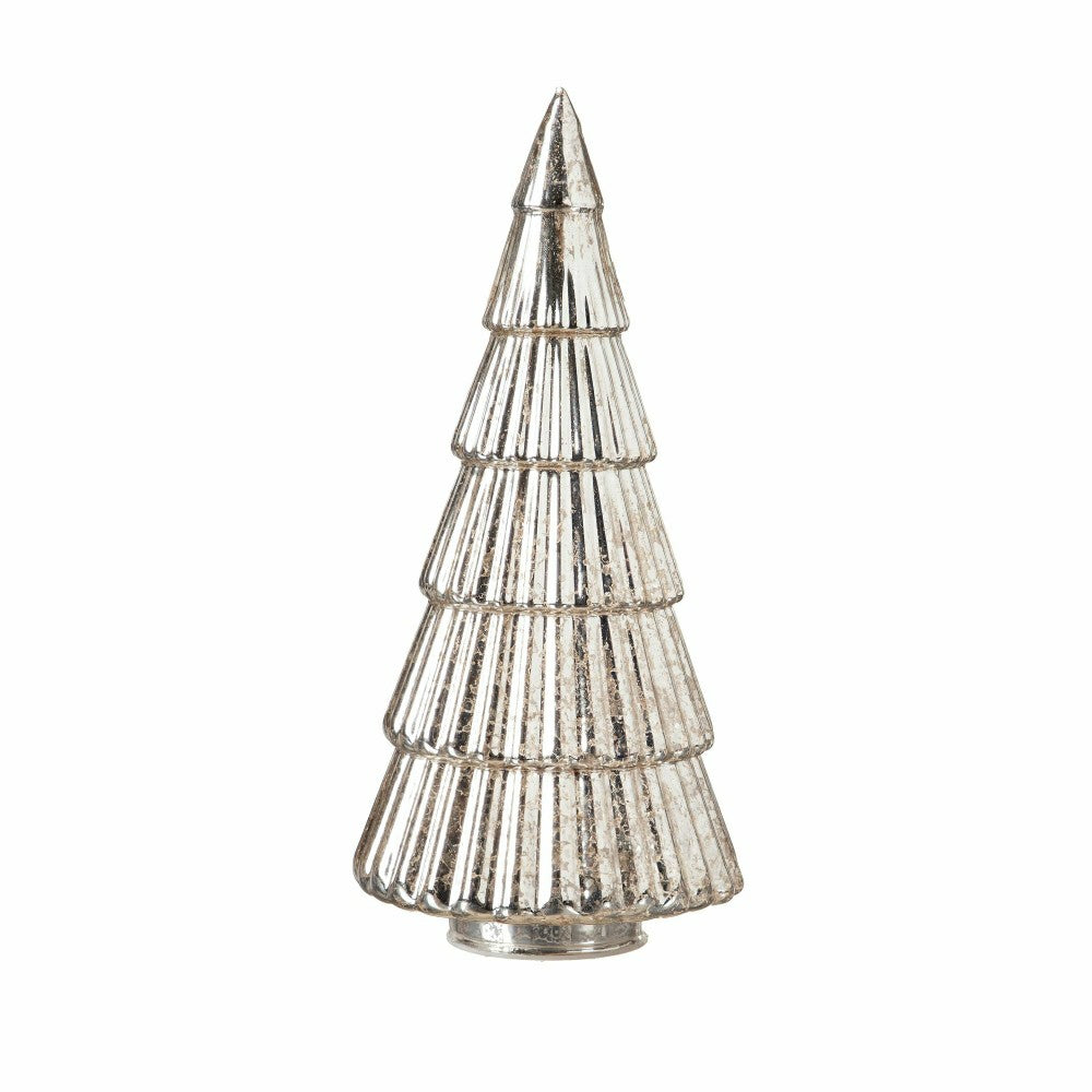 Plow & Hearth Glimmering Glass LED Holiday Trees, Set of 5