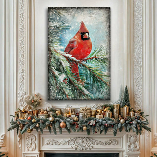 Plow & Hearth Vintage Cardinal Christmas Wall Art