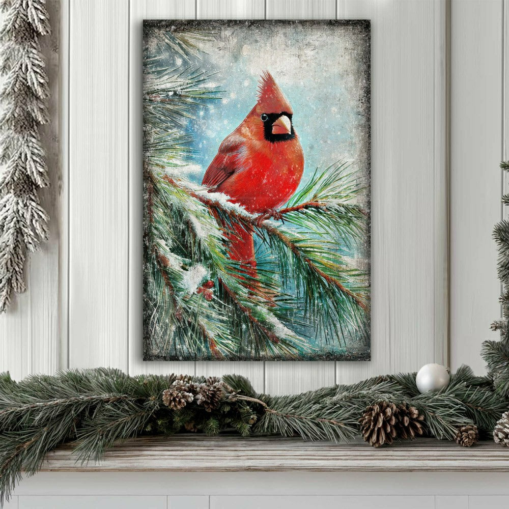 Plow & Hearth Vintage Cardinal Christmas Wall Art