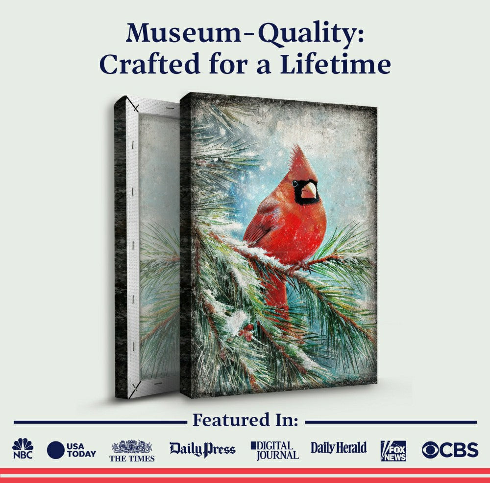 Plow & Hearth Vintage Cardinal Christmas Wall Art