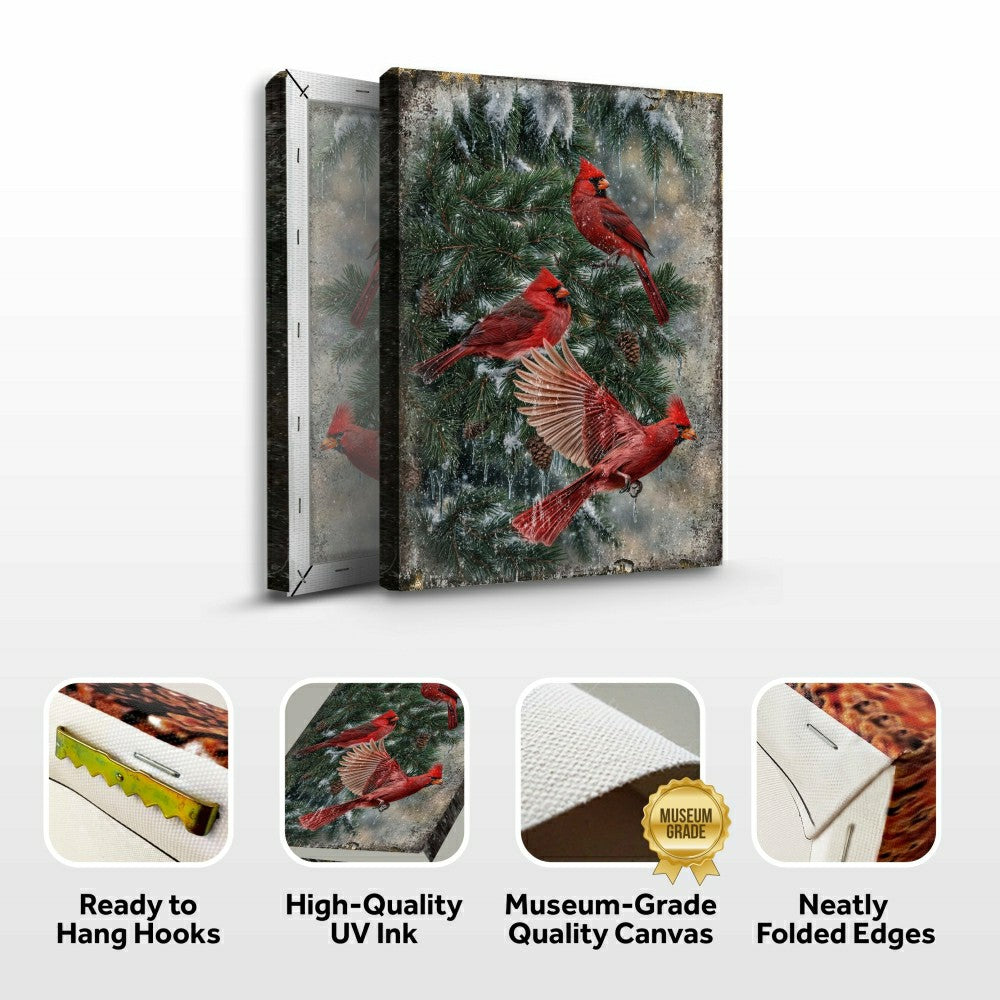 Plow & Hearth Vintage Cardinal Christmas Wall Art