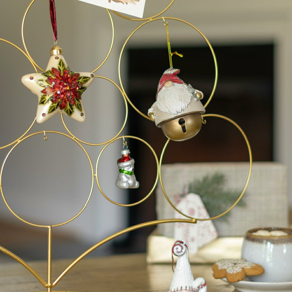 Plow & Hearth 32" Gold Metal Tabletop Christmas Tree Ornament Holder