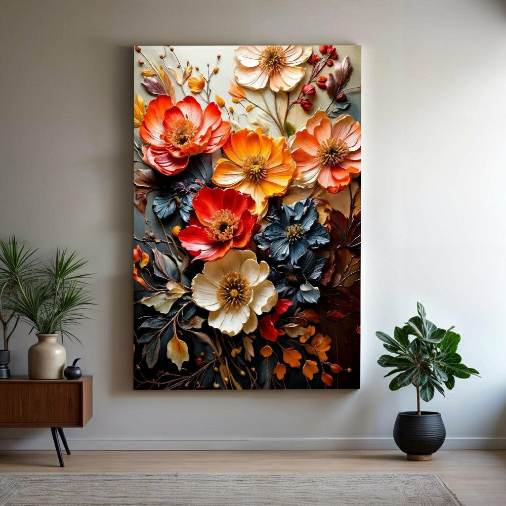 Plow & Hearth Blooming Garden Rhapsody Impasto Wall Art