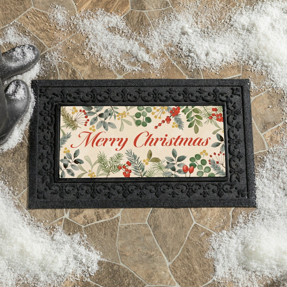 Plow & Hearth 22X10” FLOCKED COIRSASSAFRAS MAT