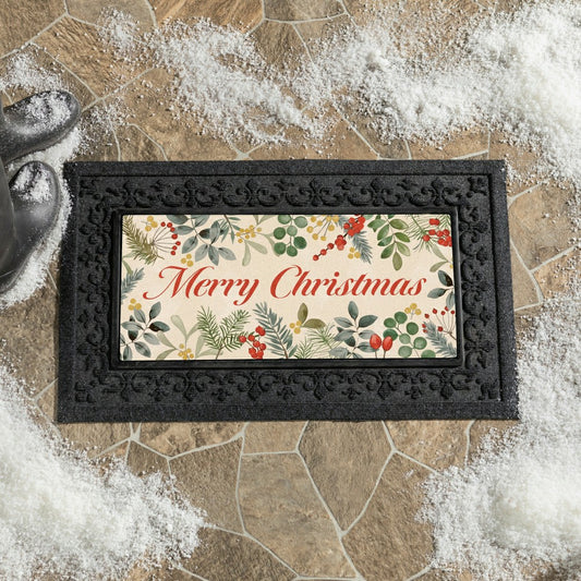 Plow & Hearth 22X10” FLOCKED COIRSASSAFRAS MAT