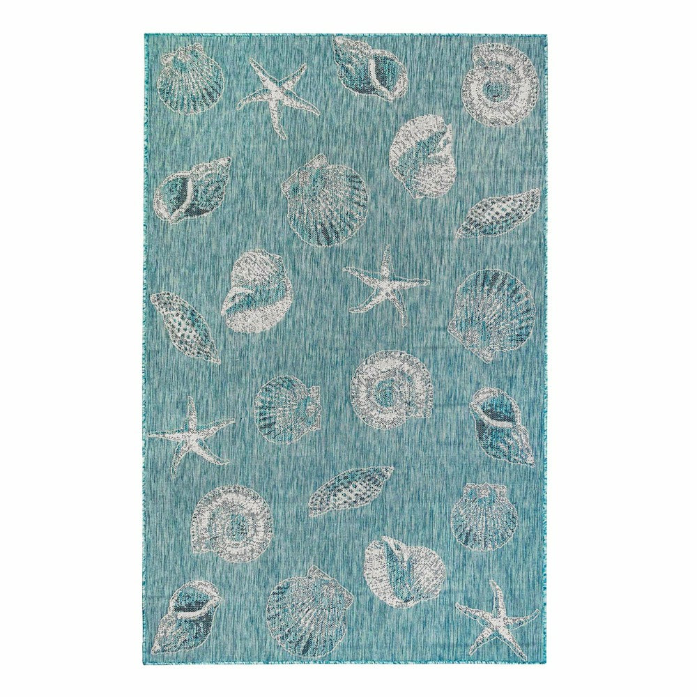 Plow & Hearth Indoor/Outdoor Textured Shells Polypropylene Rug, 4'10" x 7'6"