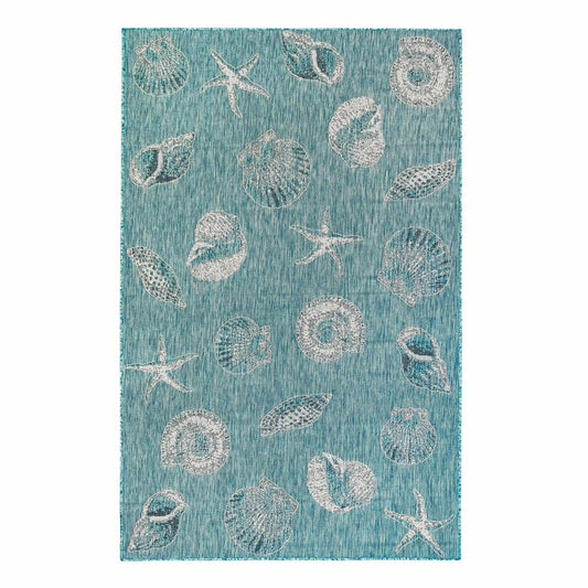 Plow & Hearth Indoor/Outdoor Textured Shells Polypropylene Rug, 4'10" x 7'6"