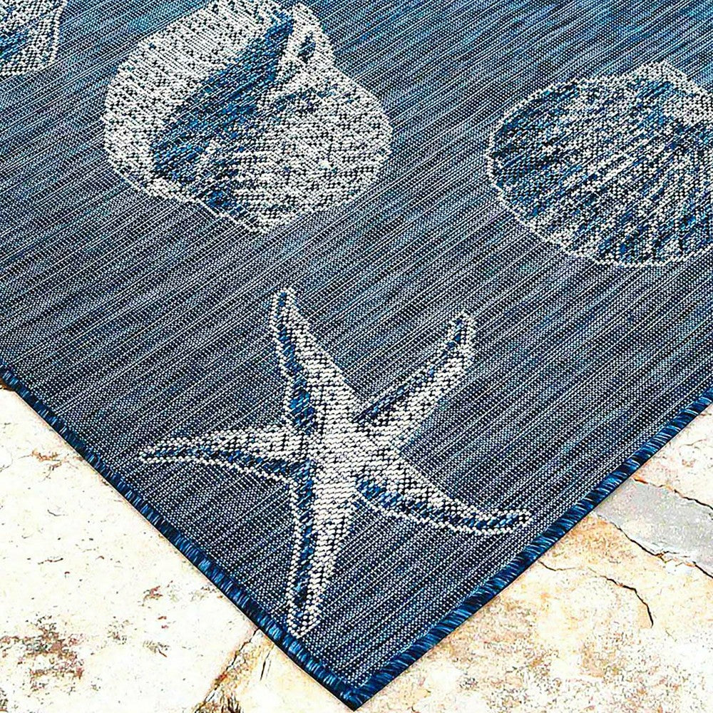 Plow & Hearth Indoor/Outdoor Textured Shells Polypropylene Rug, 4'10" x 7'6"