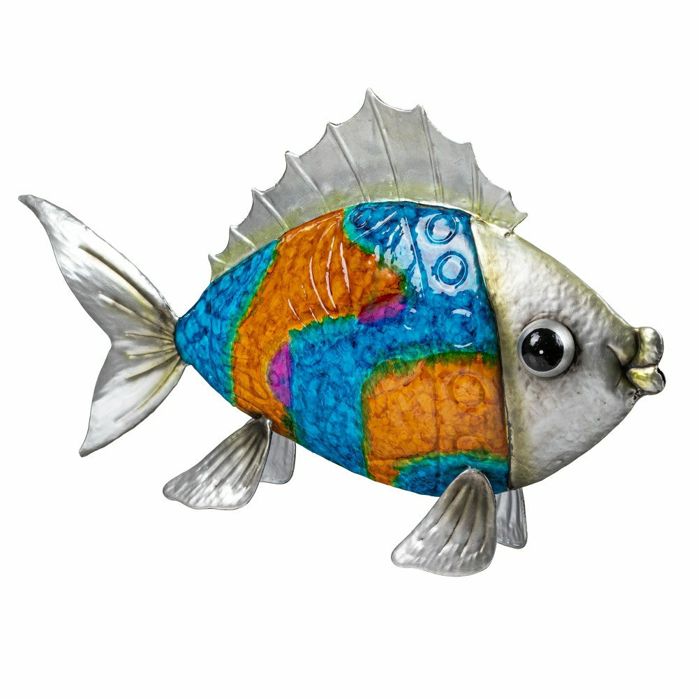 Plow & Hearth Metal Gradient Fish Garden Statue