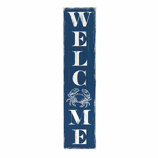 Plow & Hearth Coastal Porch Leaner Welcome Crab 46" H